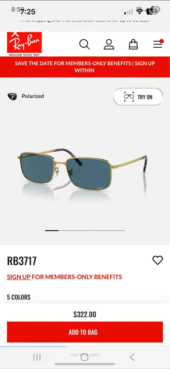 Ray-Ban RB3717 Chromance Polarized Sunglasses Gold Frame