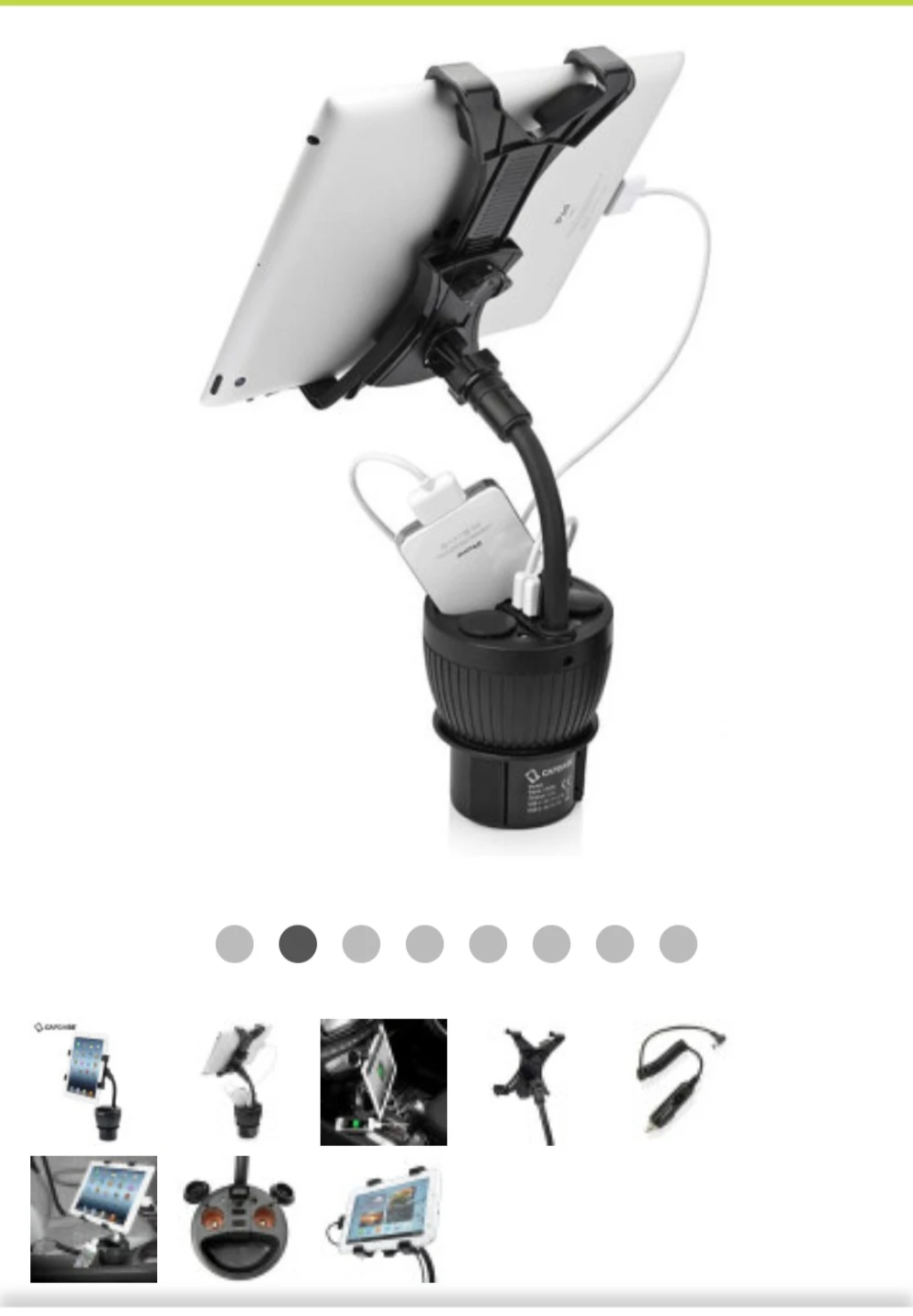 Capdase PowerCup 2.2 Car Charger Tablet Mount