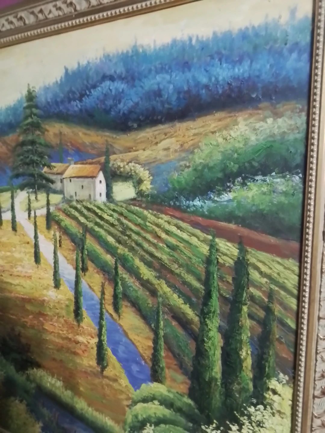 Tuscan landscape Original Oil Painting 34x34" - photo 3