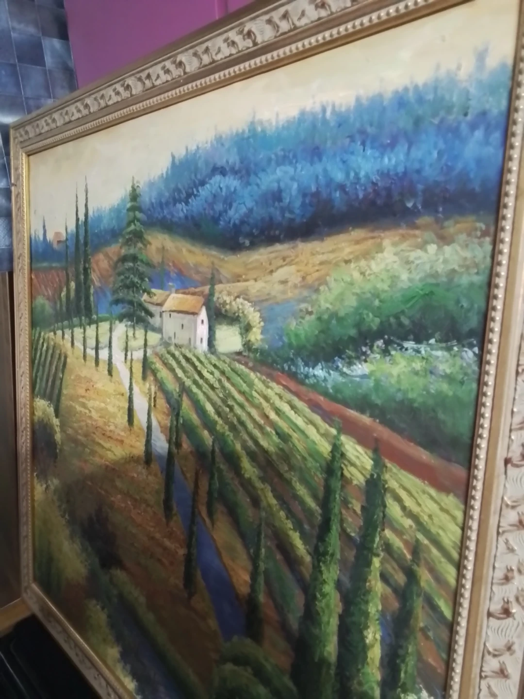 Tuscan landscape Original Oil Painting 34x34" - photo 5