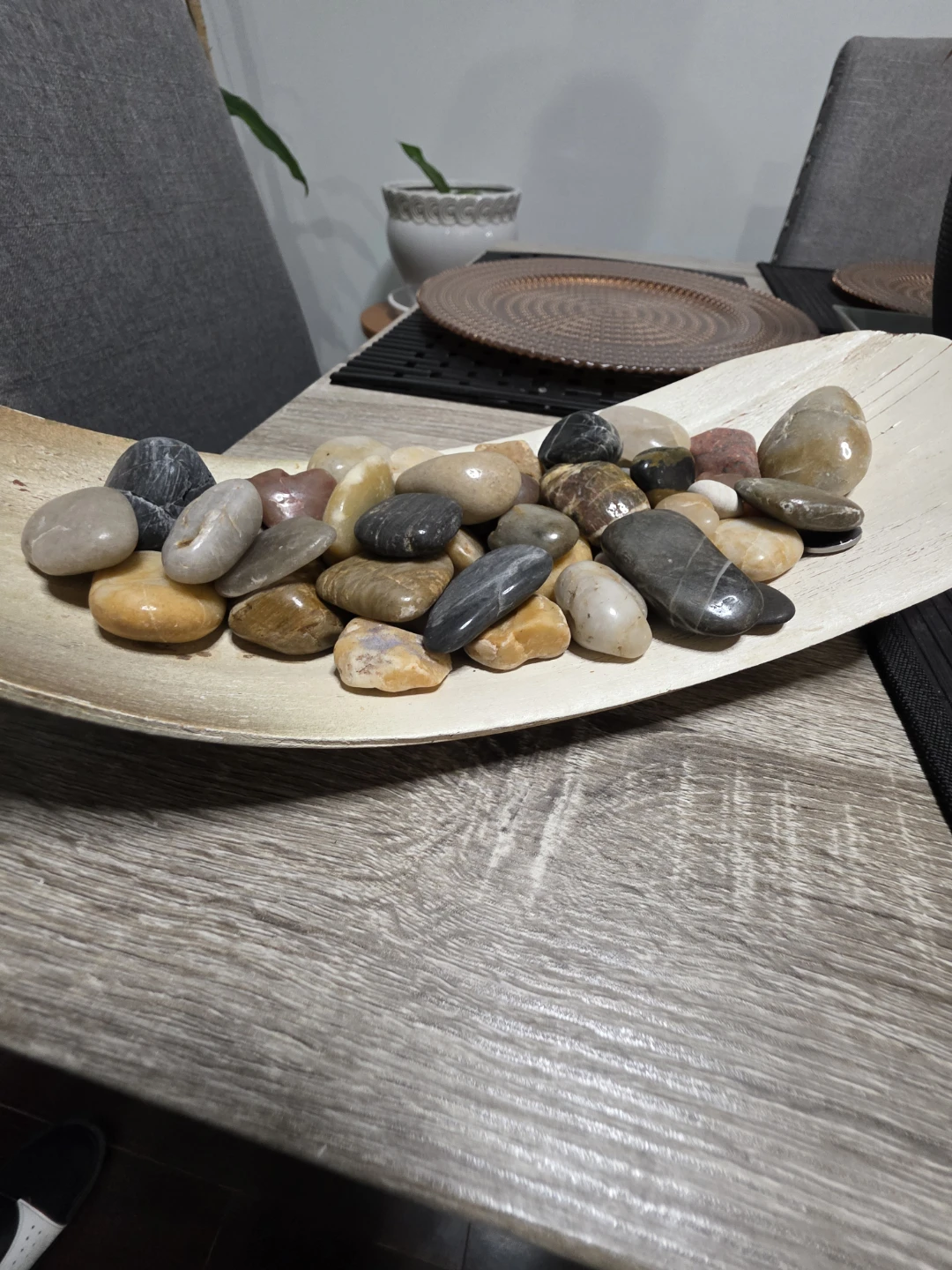 Decorative Stones in Wooden Bowl - photo 2