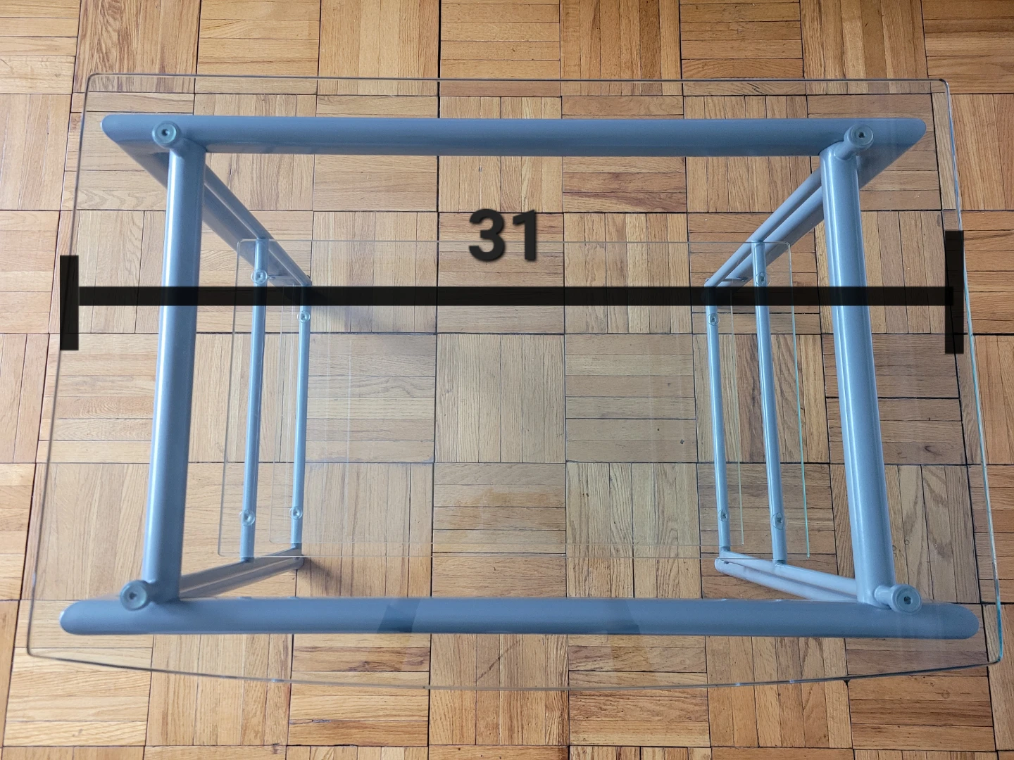 Glass Top TV stand with Metal Frame - photo 2