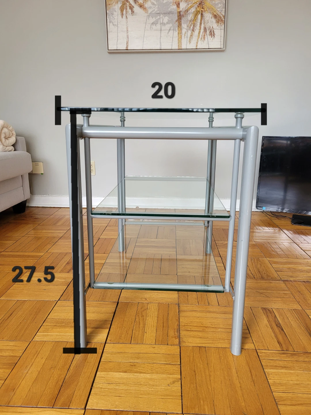 Glass Top TV stand with Metal Frame - photo 3