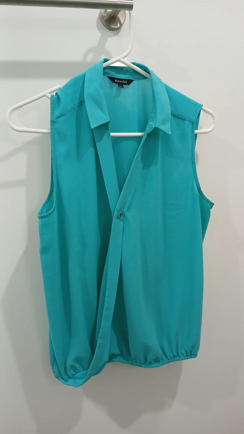 RW & CO. Sleeveless Blouse - Teal - Size M/M - photo 2