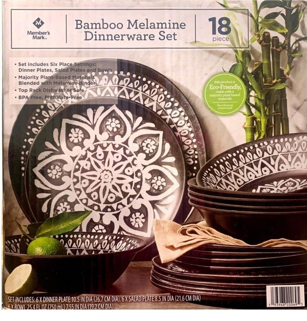 Member's Mark Bamboo Melamine Dinnerware Set - 18 Piece - photo 4