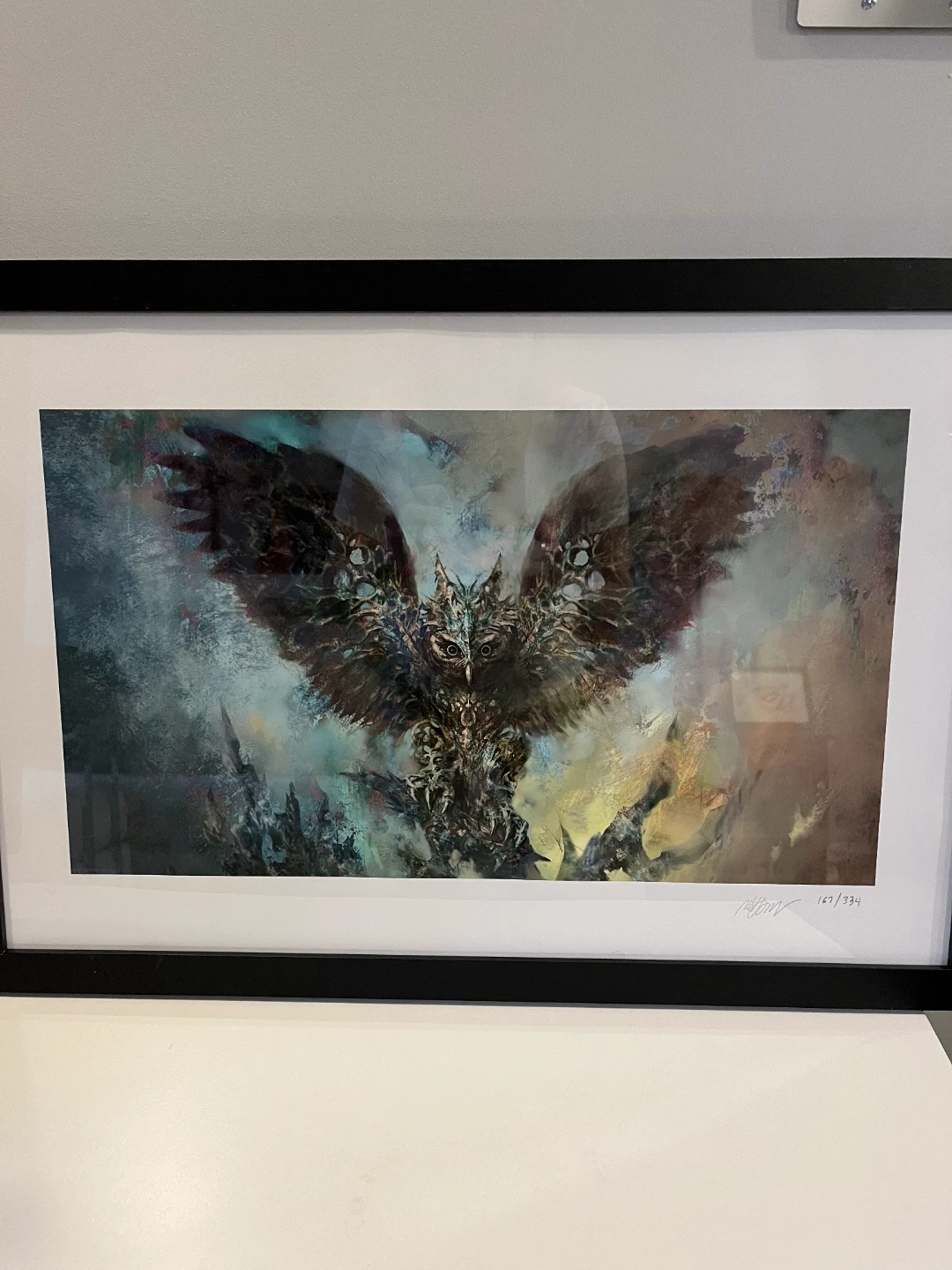 Framed Magic The Gathering Baleful Strix Art Print 167/334