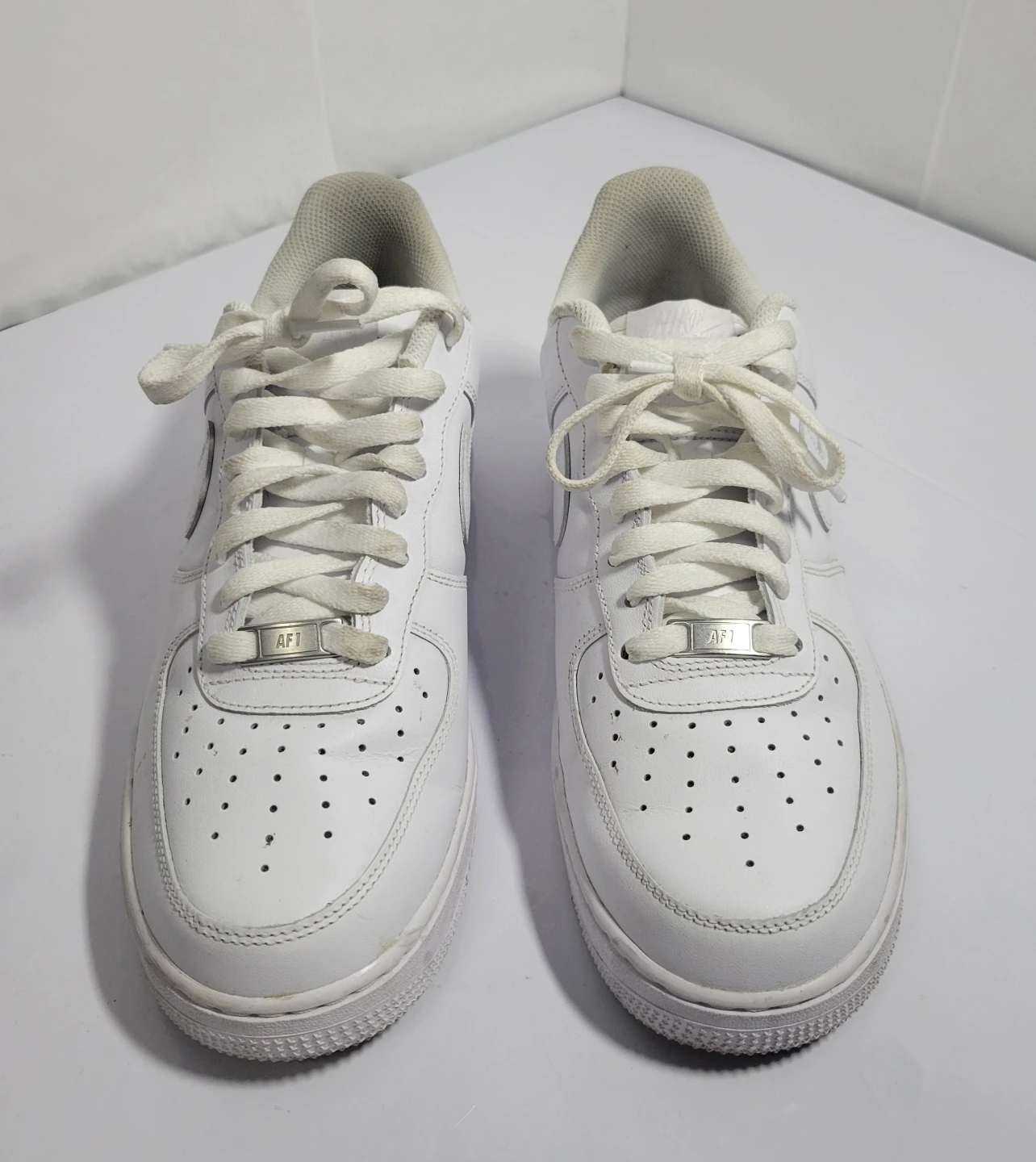 Nike Air Force 1 "AF1" White Leather Sneakers, size 9,5 (64) - photo 2