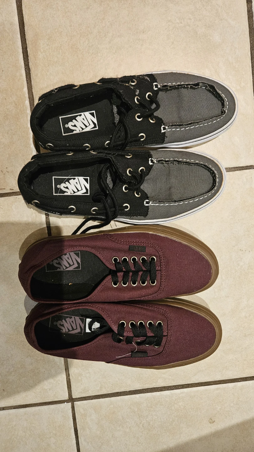 Vans Shoes - Black/Grey Boat Shoes & Burgundy Sneakers