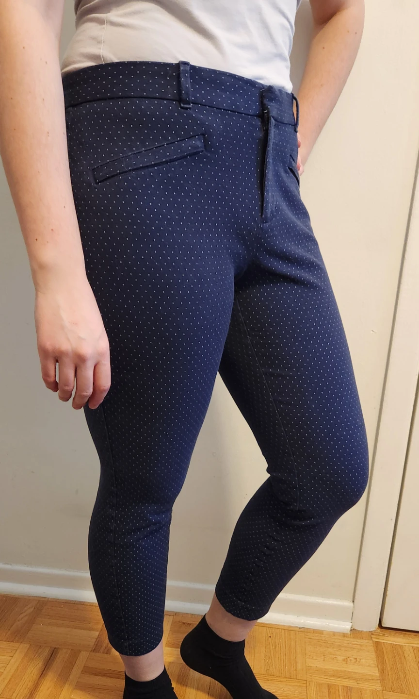 GAP Navy Polka Dot Cropped Dress Pants Suze 14R