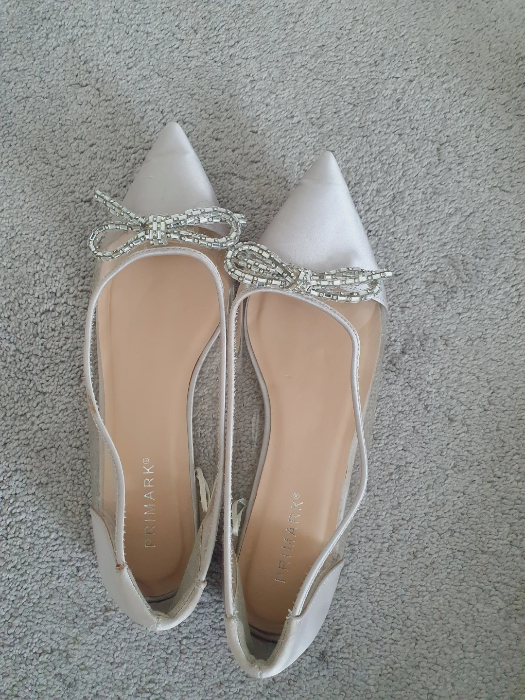 Primark Women's Silver Pointed Toe Ballet Flats with Bow - photo 2