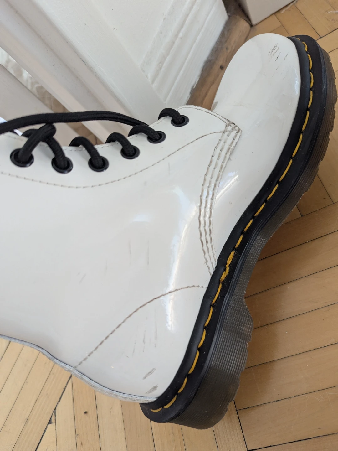 Dr. Martens White Patent Leather Boots Size UK 4 / EU 37 - photo 3