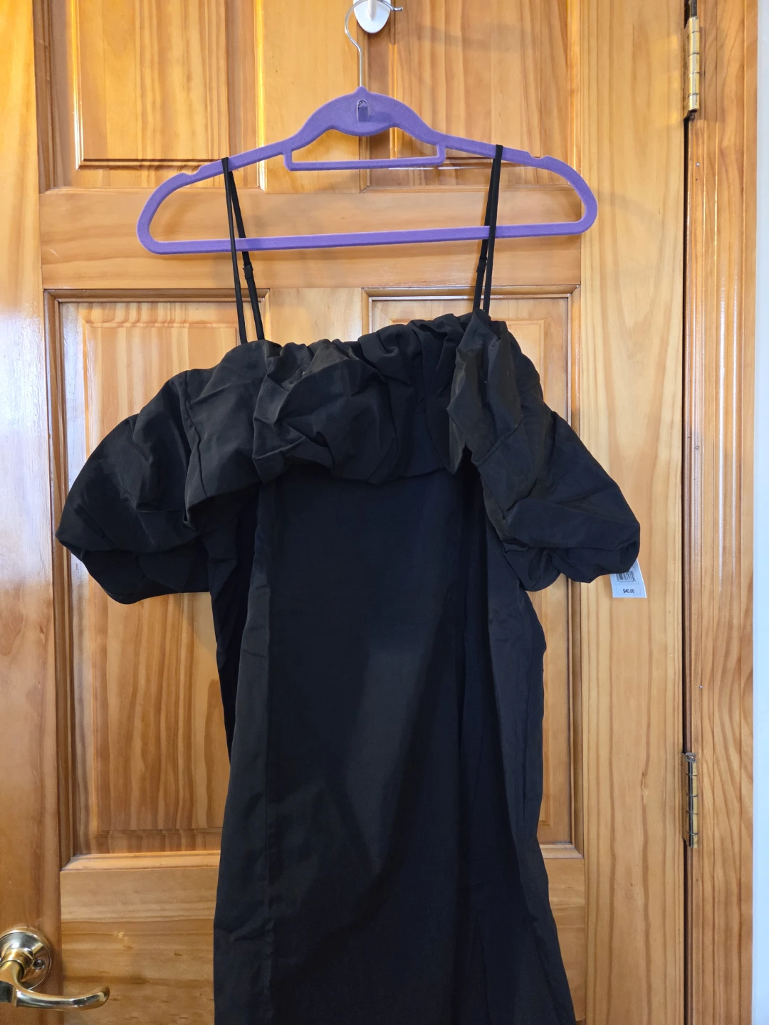 Black Off the Shoulder Ruffle Dress