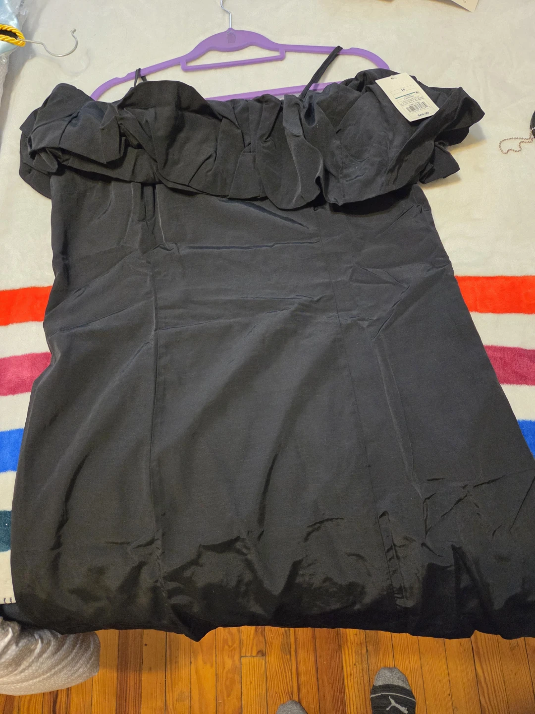 Black Off the Shoulder Ruffle Dress - photo 3