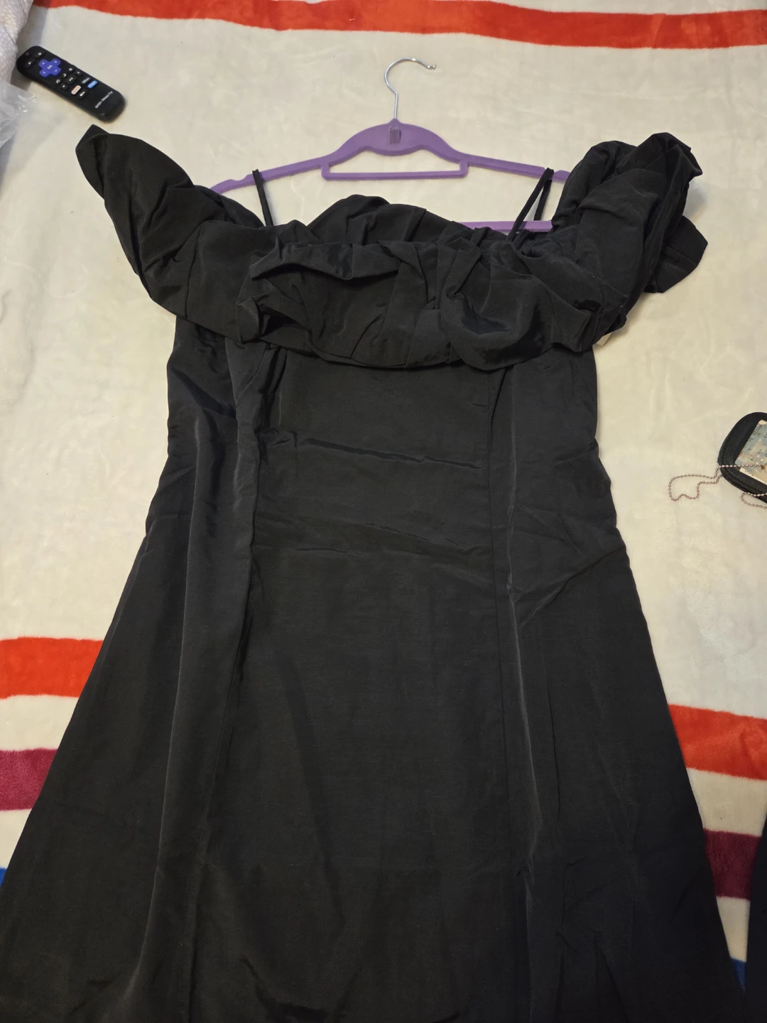 Black Off the Shoulder Ruffle Dress - photo 4