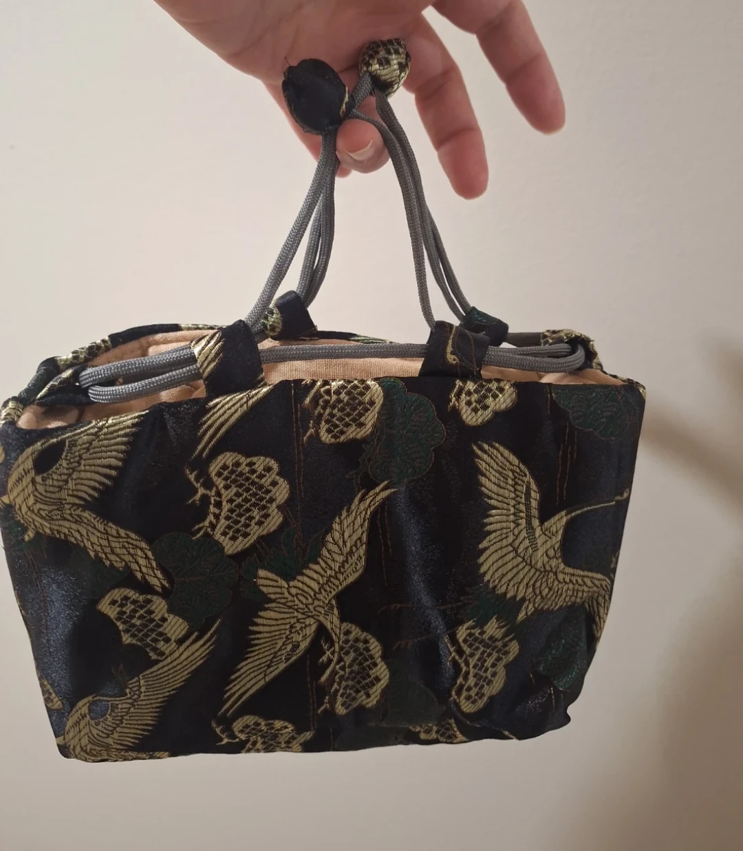 Embroidered Drawstring Satin Bag (Japanese inpired) - photo 3