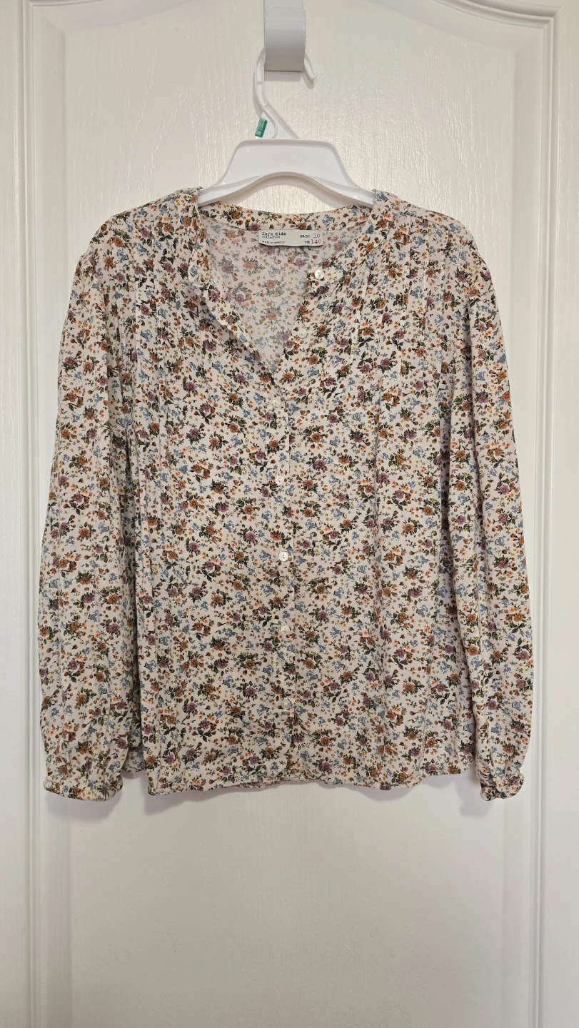 Zara Kids Floral Print Blouse Size 10