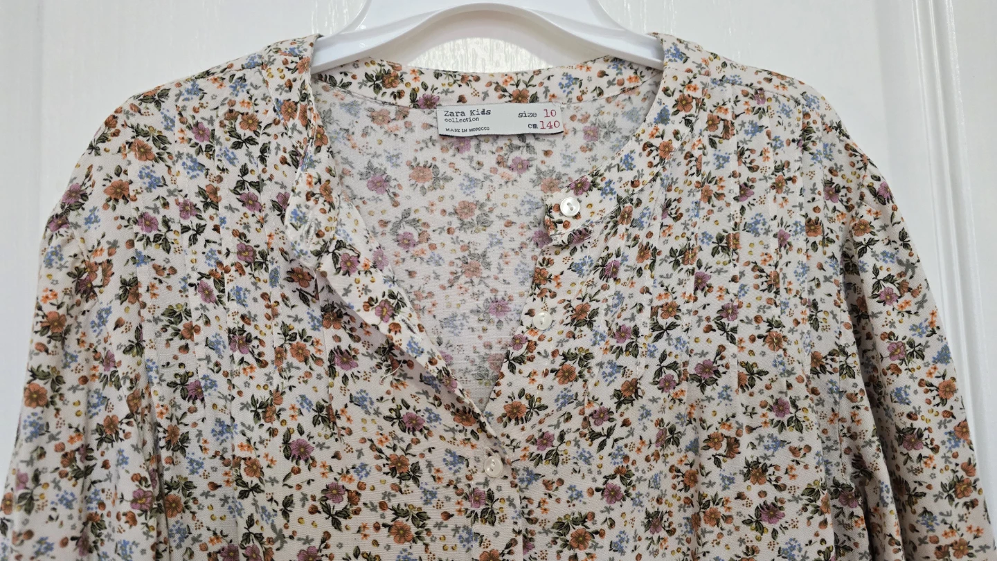 Zara Kids Floral Print Blouse Size 10 - photo 3