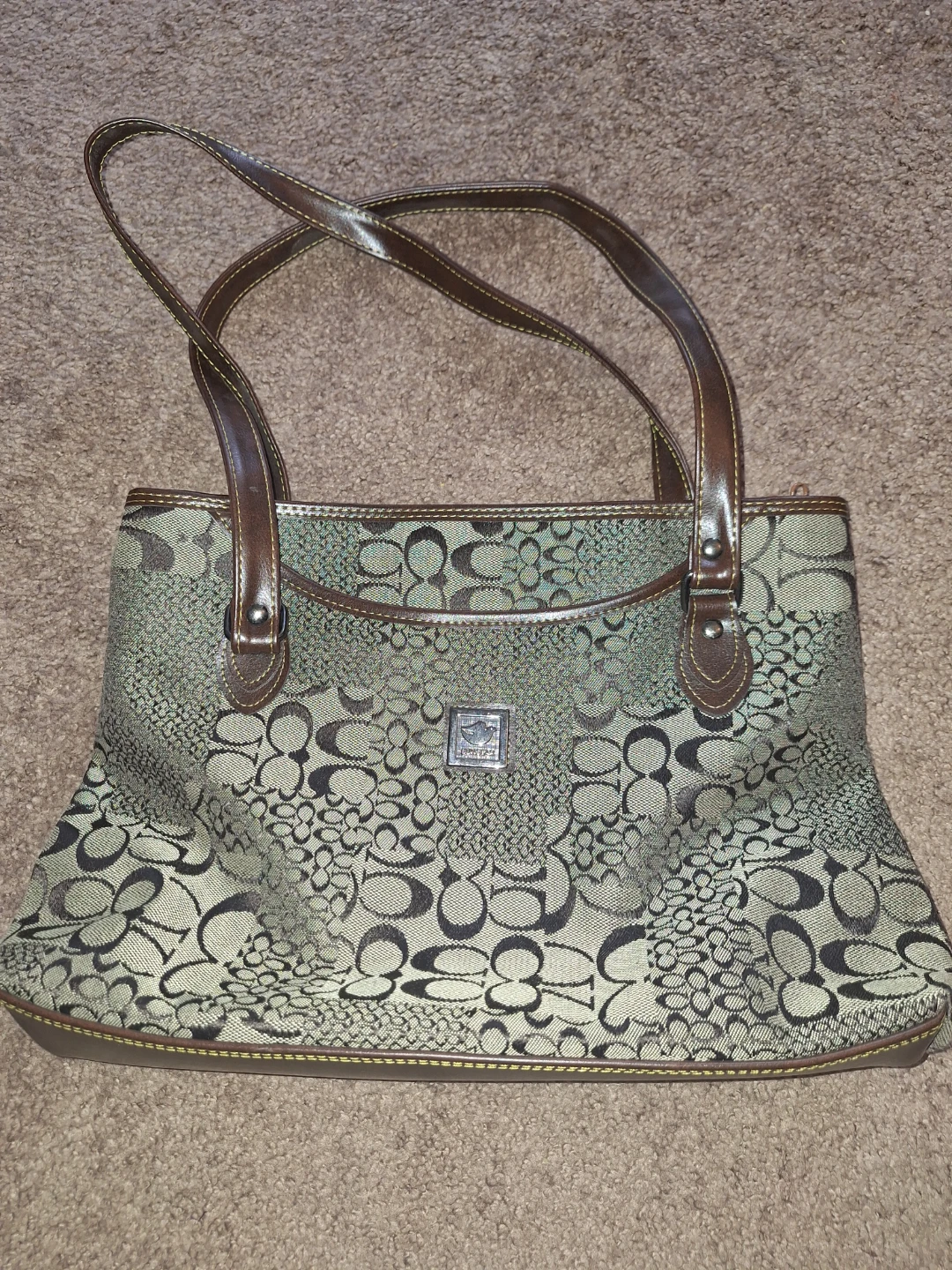 Faux Leather Tote Bag( shoulder bag