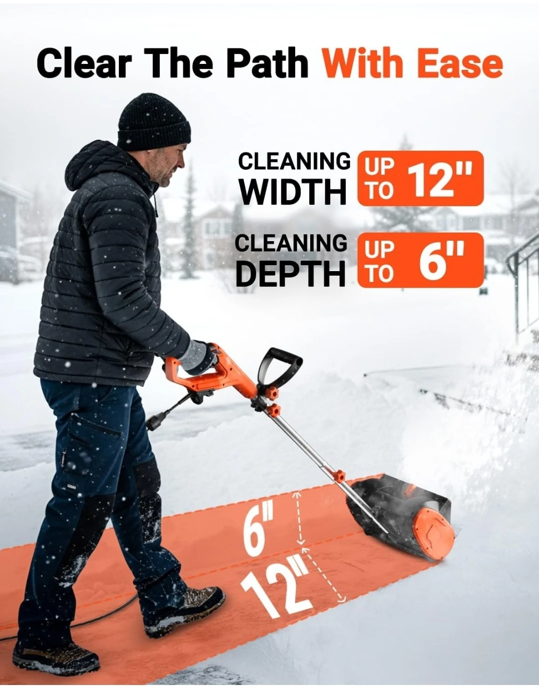 Voltask Snow Blower- Snow Shovel