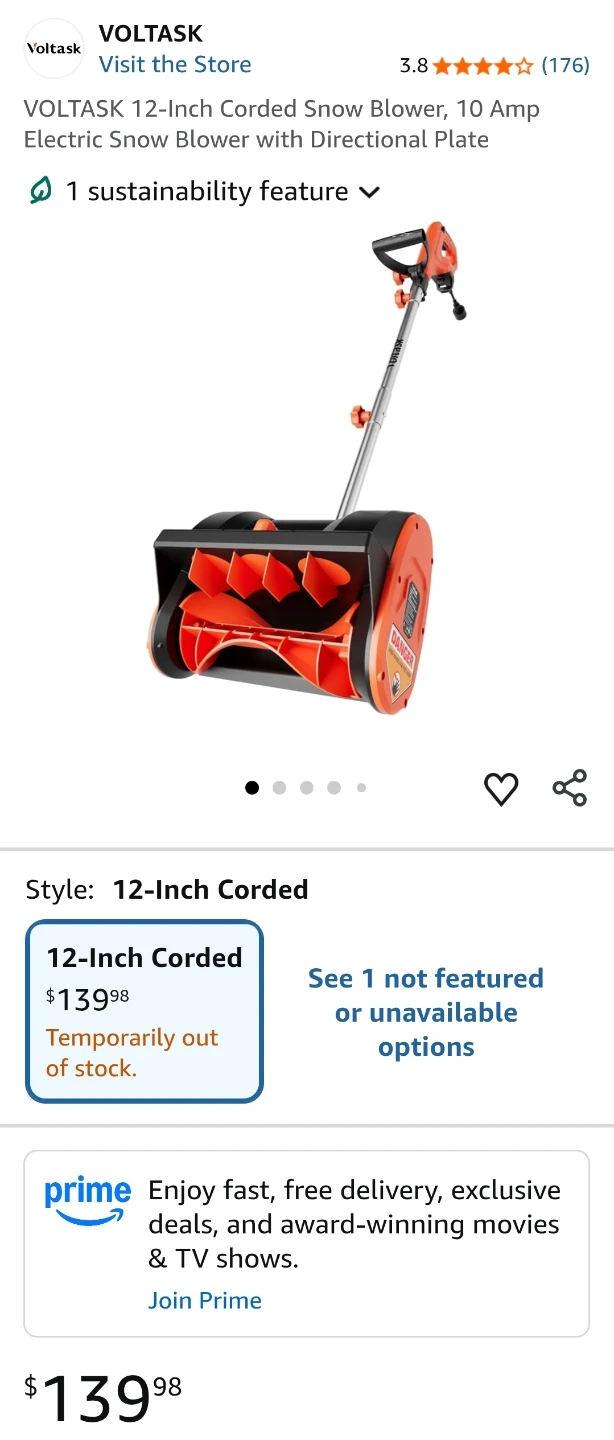 Voltask Snow Blower- Snow Shovel - photo 2