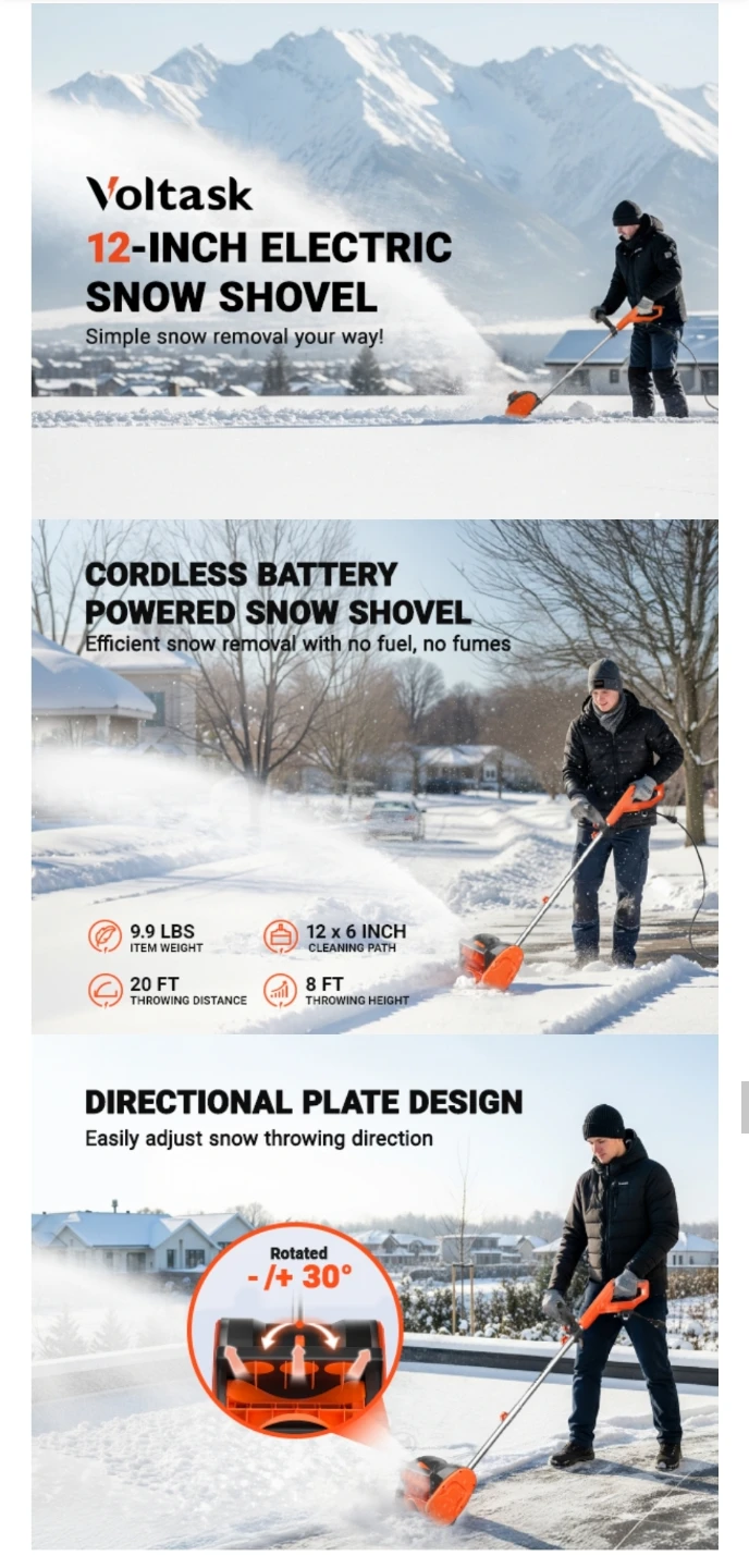 Voltask Snow Blower- Snow Shovel - photo 5