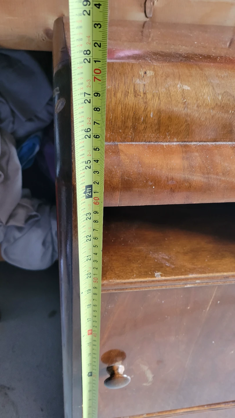Vintage Wooden Nightstand with Cabinet - photo 3