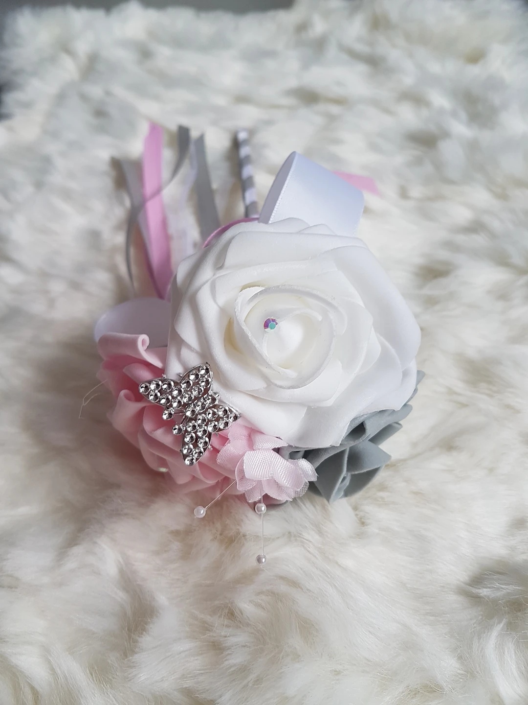 Artificial Flower Bridal Bouquet and Boutonniere Set - photo 2