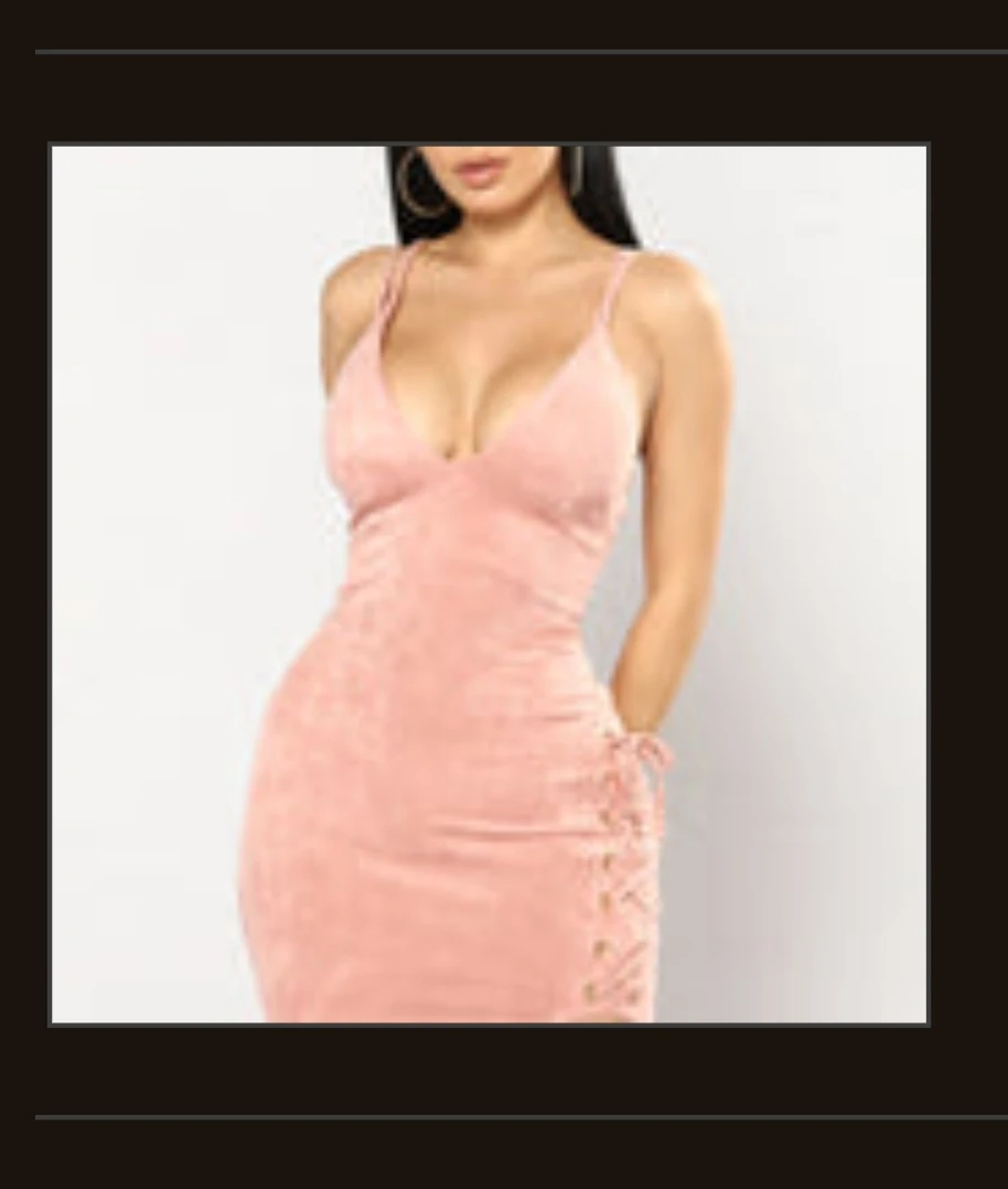 Pink Suede Bodycon Dress
