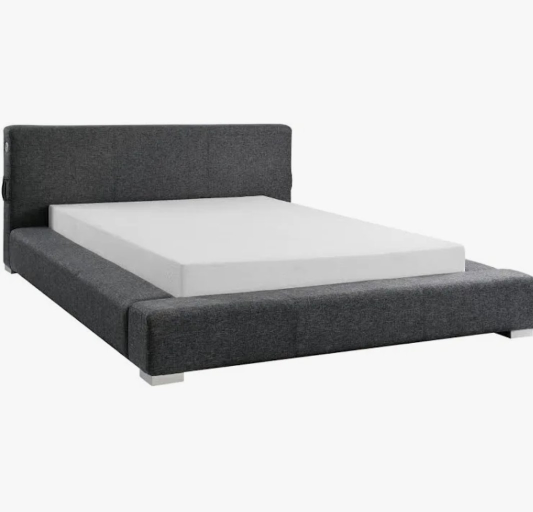 Grey Upholstered Platform Bed Frame - photo 2
