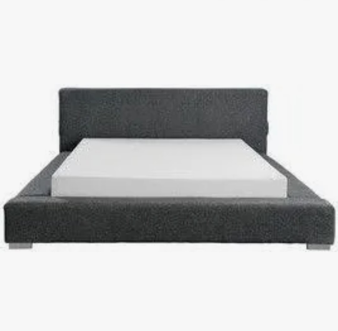 Grey Upholstered Platform Bed Frame - photo 3