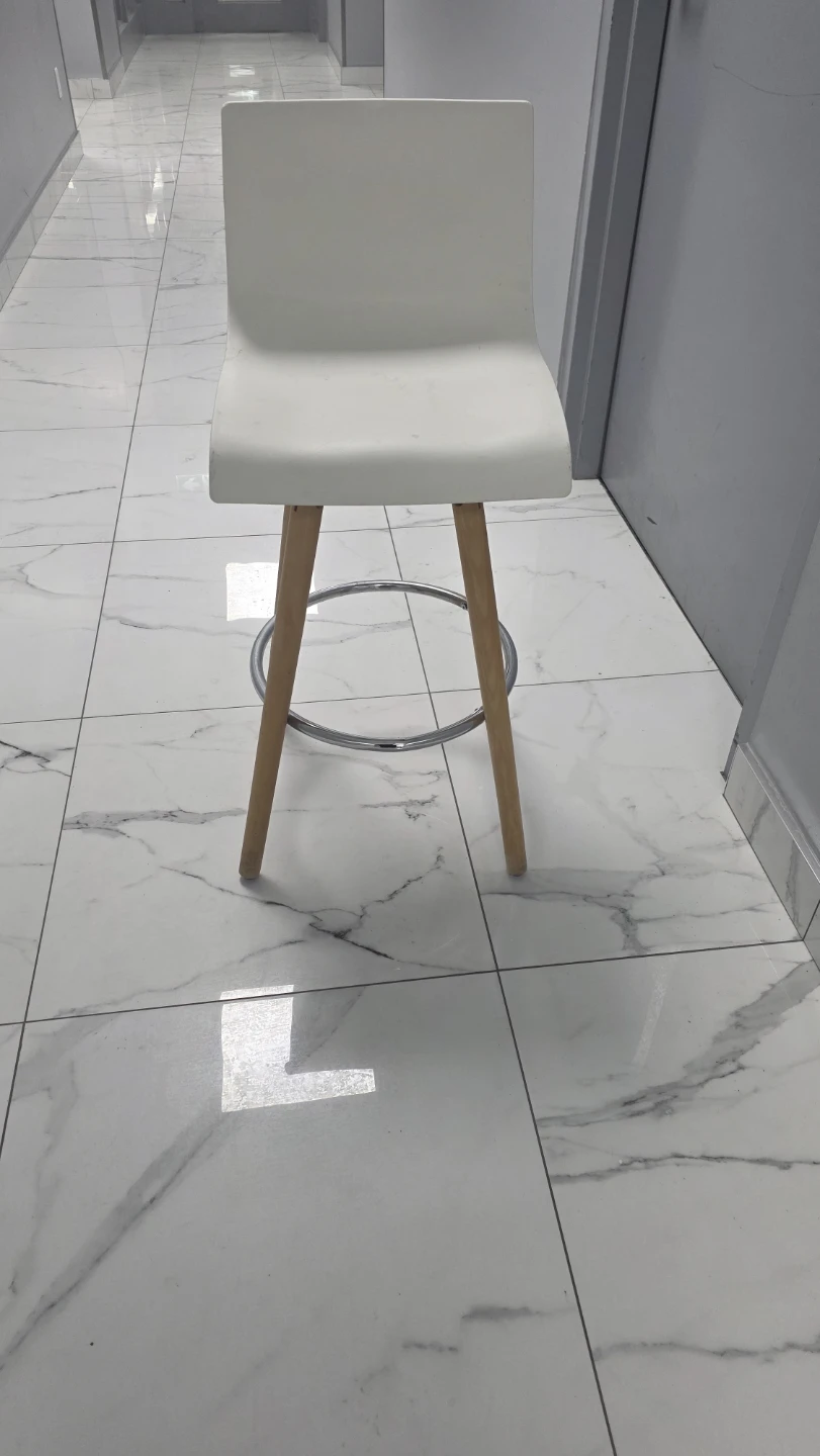 Single white bar stool