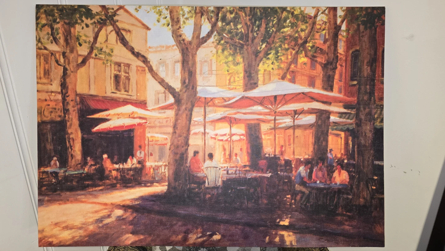 46"x32"x1"Canvas Print of Parisian Cafe Scene - photo 2