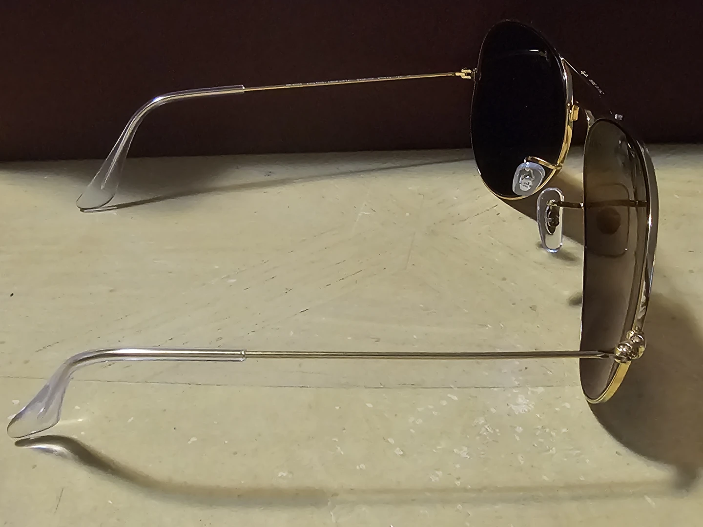 New Ray-Ban Gold on Dark Brown Aviator Sunglasses RB3025 58mm - photo 3
