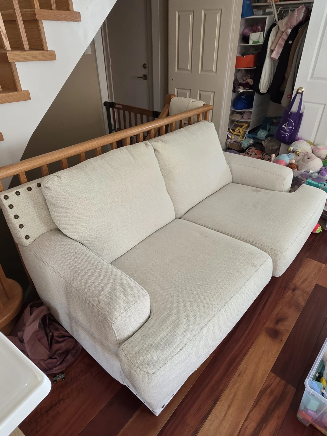 Free Light Beige Loveseat Sofa