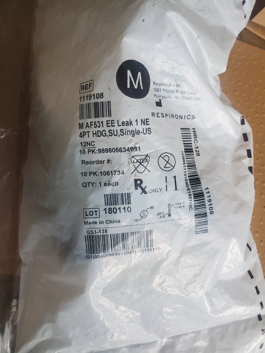 Philips Respironics Mask AF531 EE Leak NE M