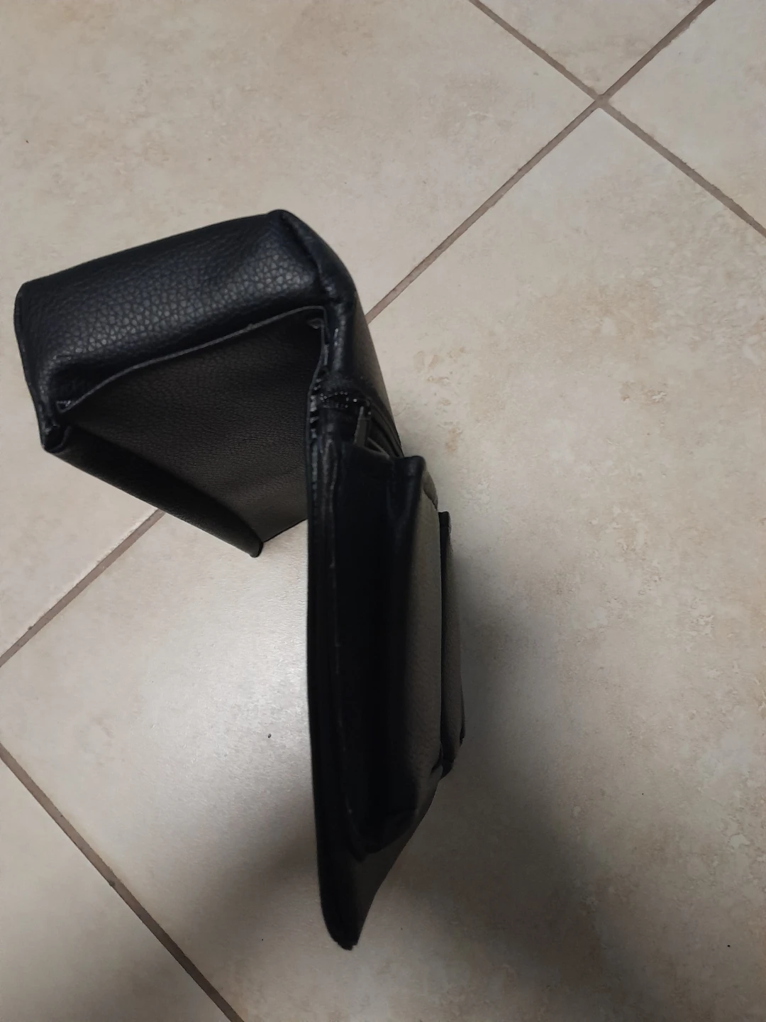 Black Faux Leather car door Organizer with Zipper and Pockets - photo 4