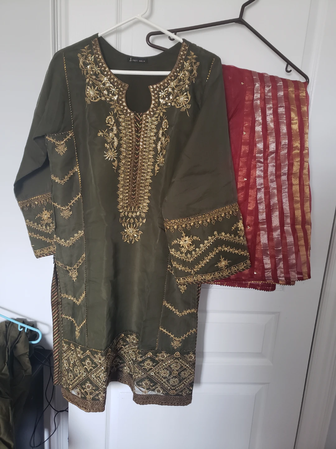 J. by J. Crew Embroidered Kurti with Dupatta