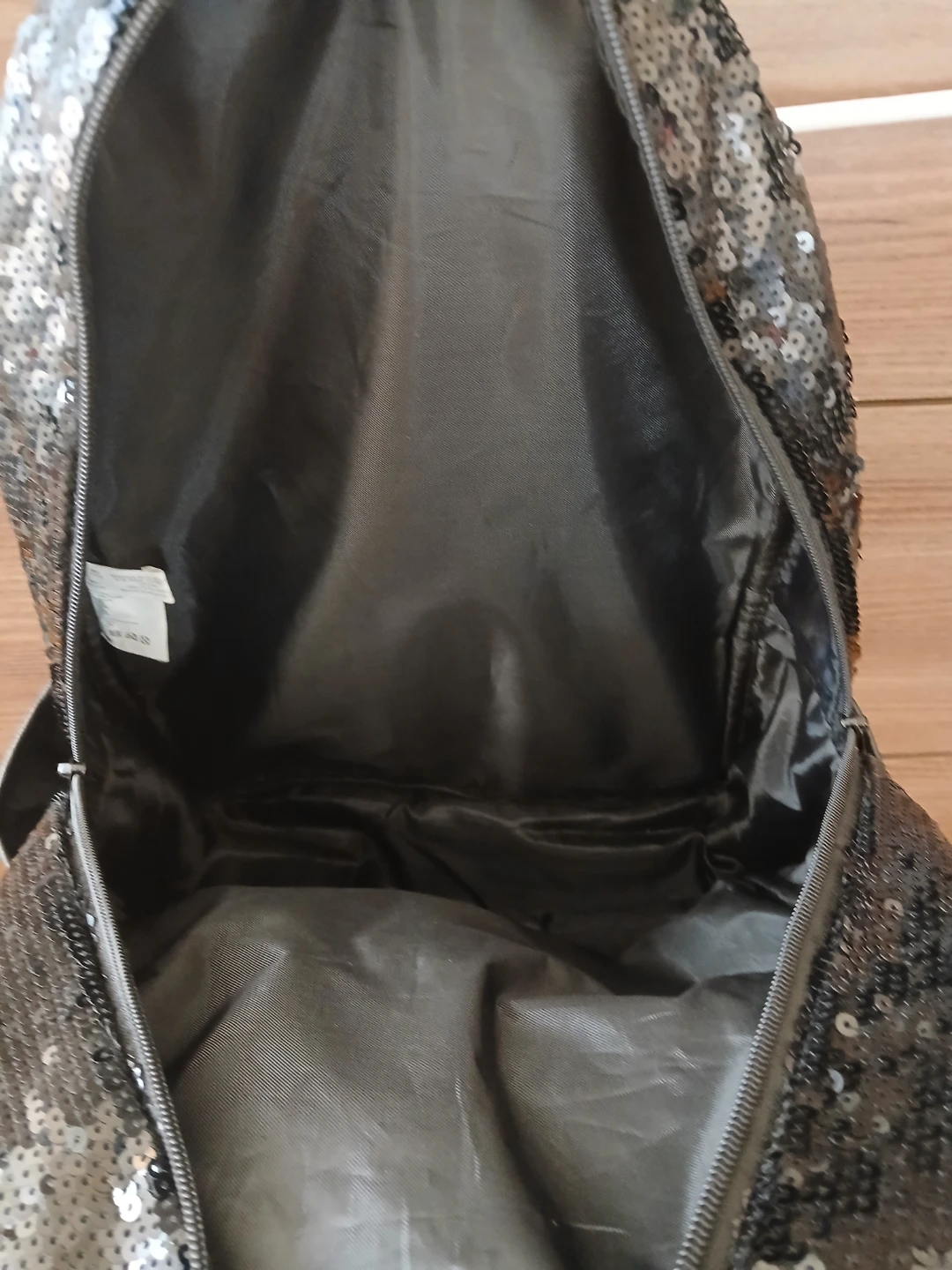 Black Faux Fur Cat Backpack with Sequins - photo 3