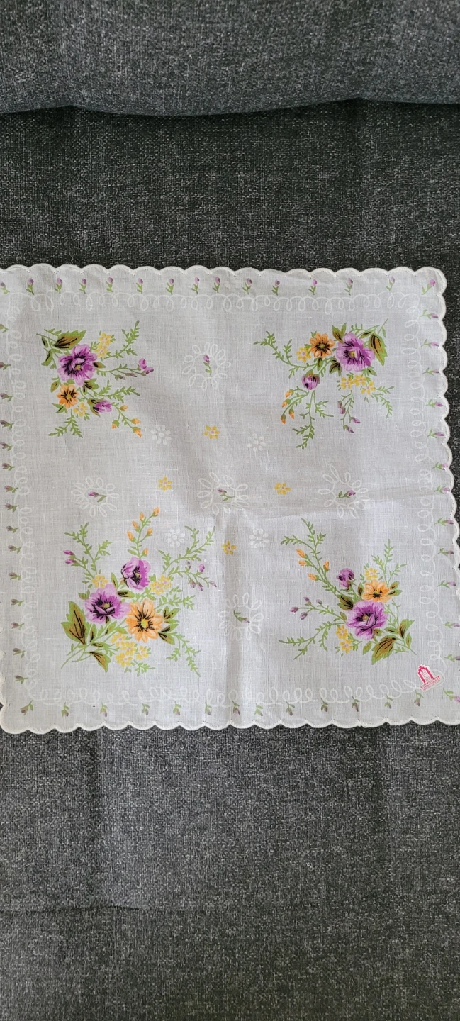 Set of 6 Floral Handkerchiefs - Shanghai 100% Cotton - photo 2