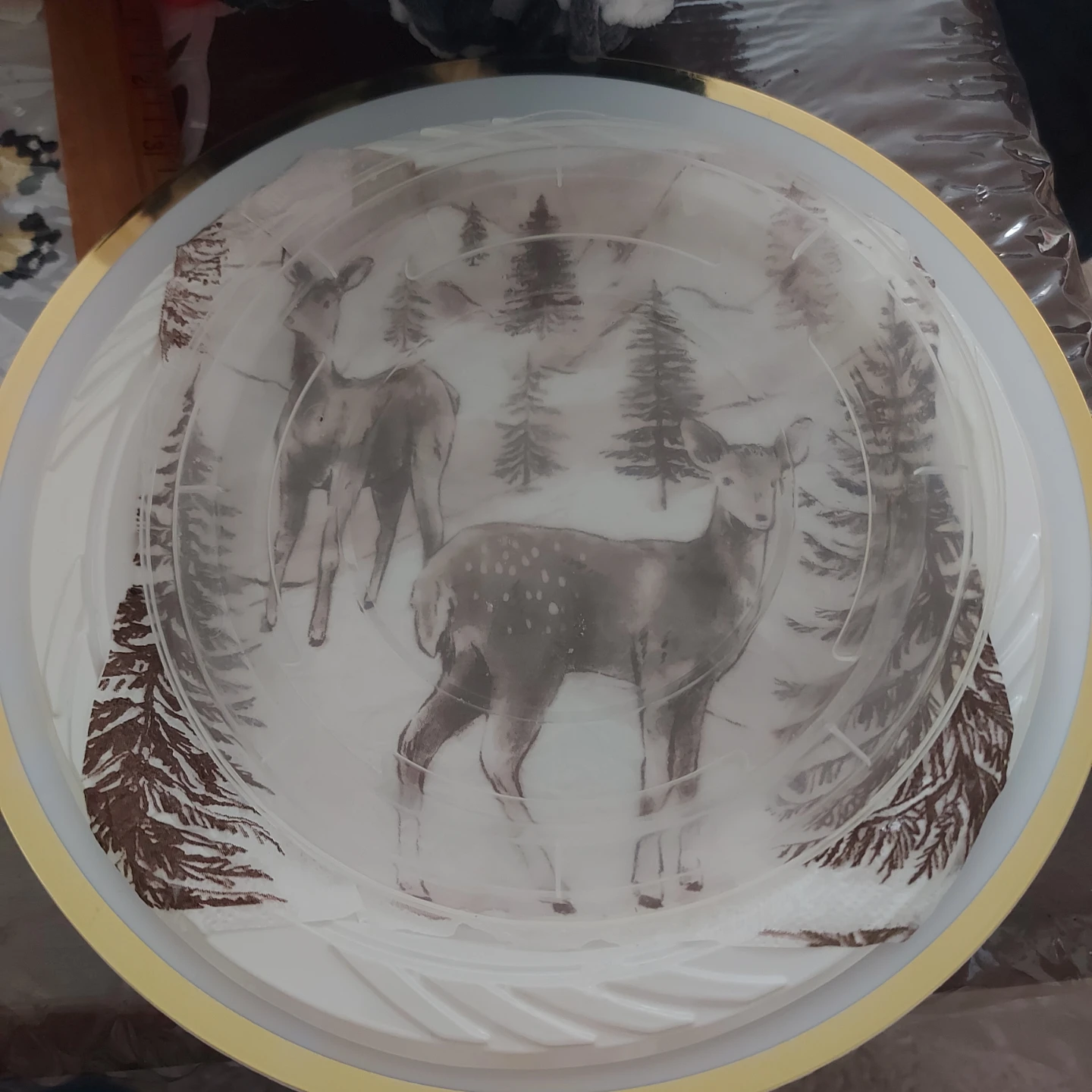 Decorative Plate with Deer and Trees Design 🥕 - photo 2