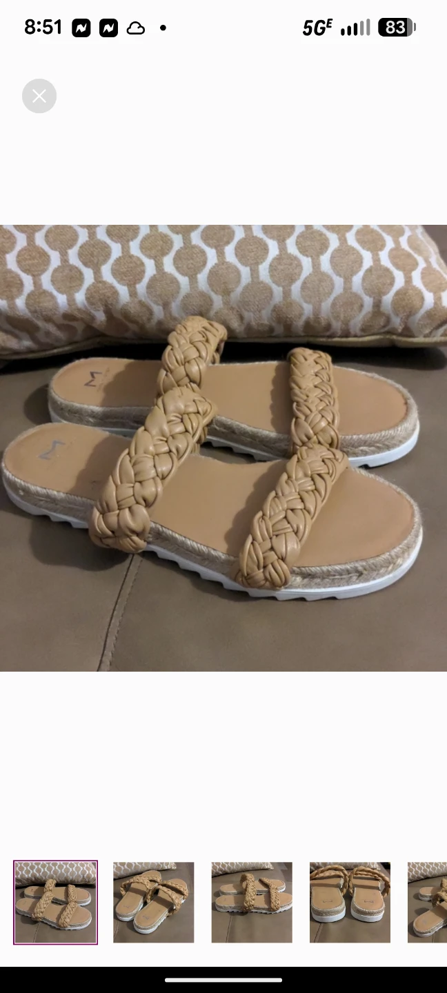 MARC FISHER JAIMEE ESPADRILLE SLIDE SANDAL