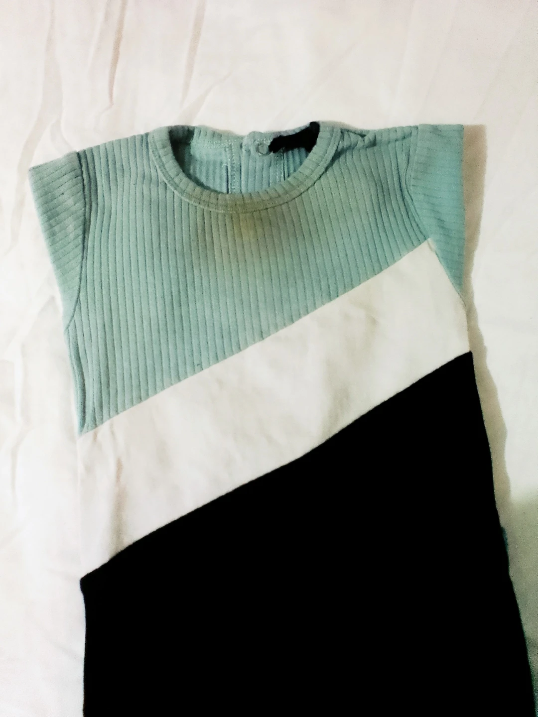 Teal Ribbed Baby Footed Sleeper, 2 Stretchies - photo 2