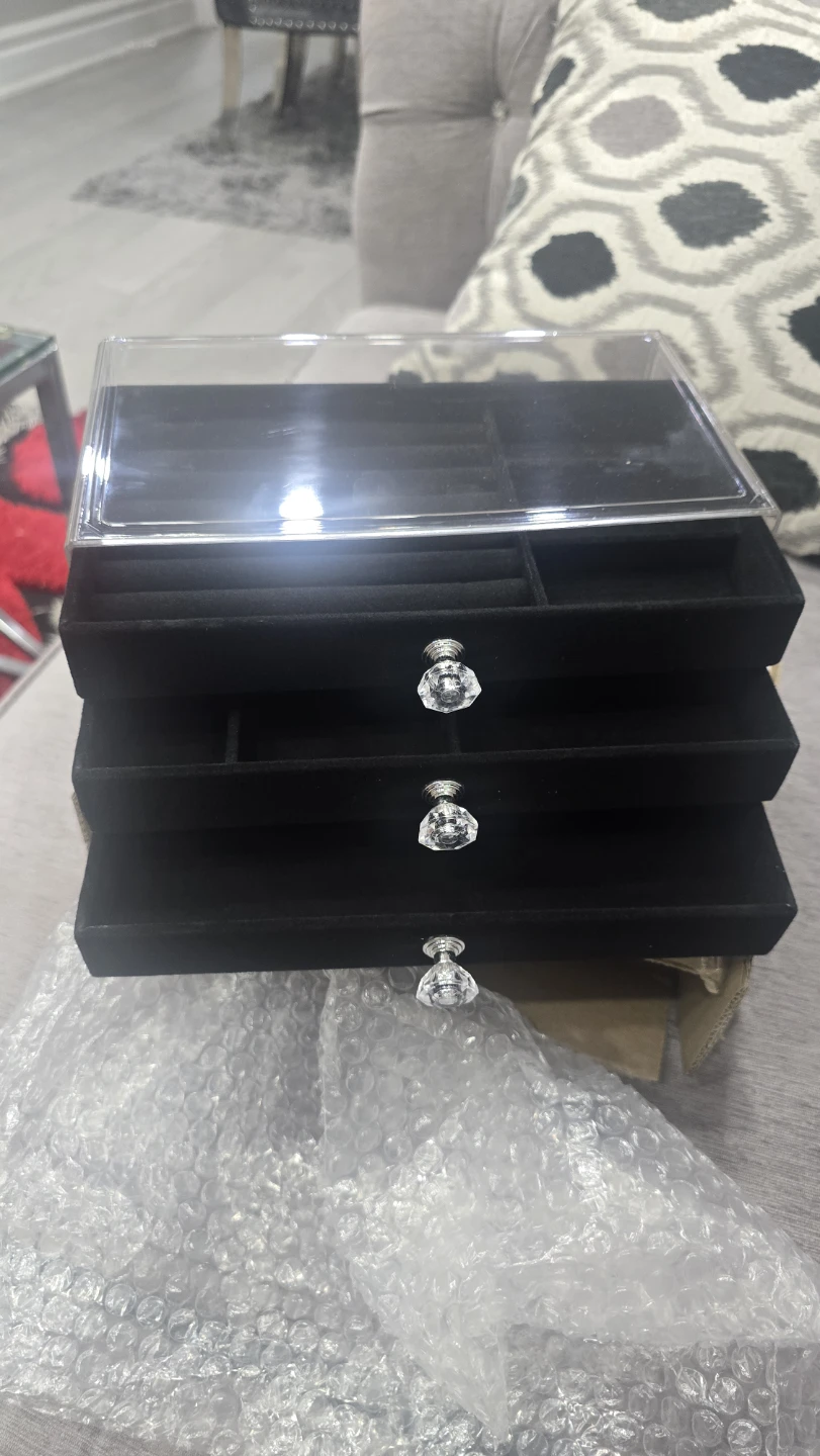 Brand new in box Jewelry Box - 3 Layer Drawer Black and green - photo 3