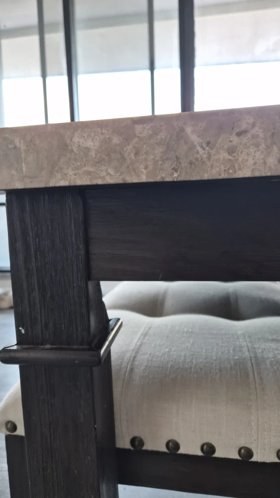 Marble Top Dining Table with Upholstered Bench - photo 2