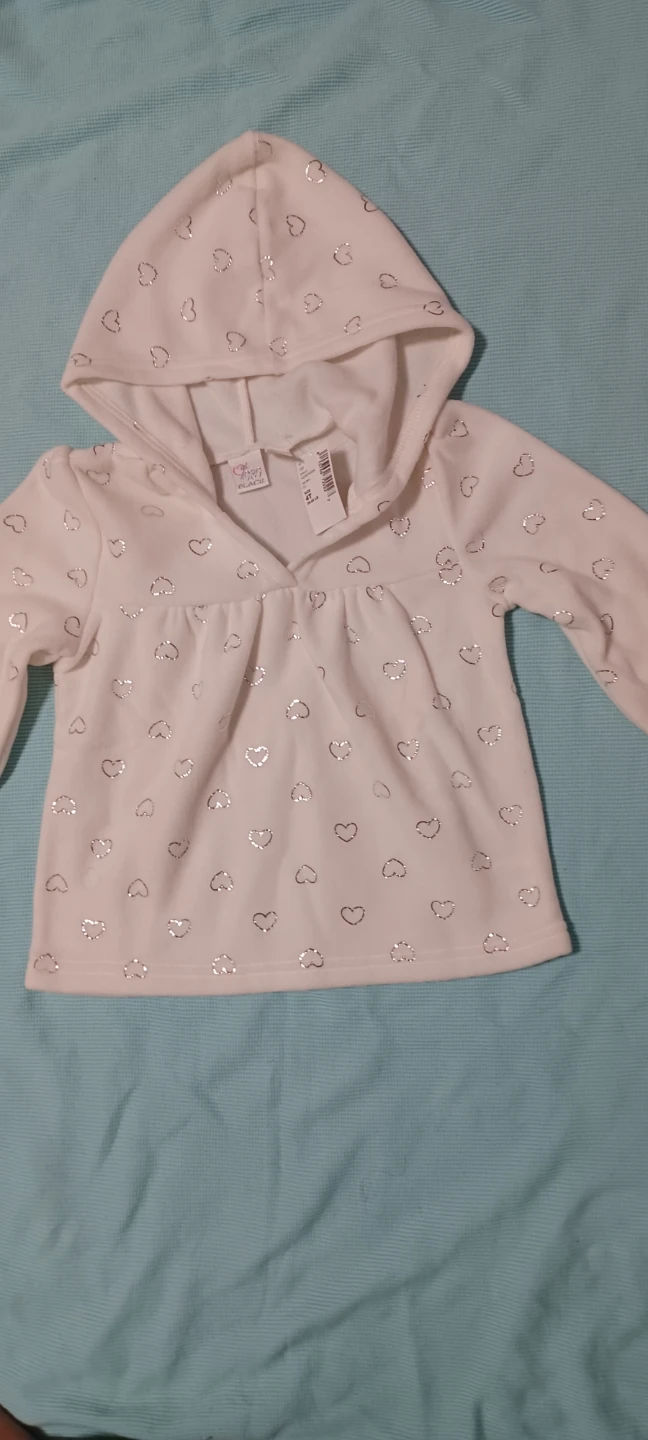 The Children's Place White Heart Hoodie - Size 4T - photo 2