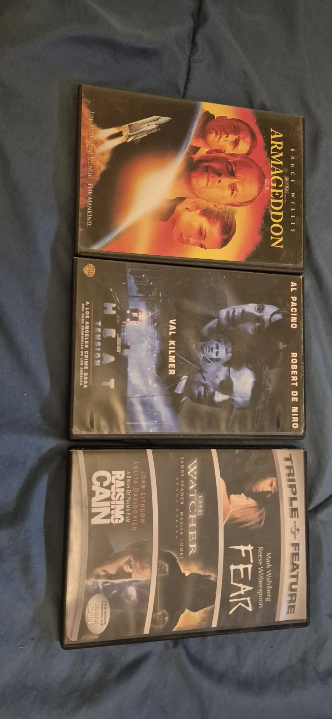 Armageddon, Heat, and Fear Triple Feature DVDs