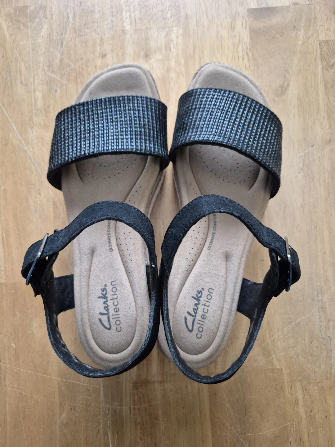 Clarks Collection Black Platform Sandals