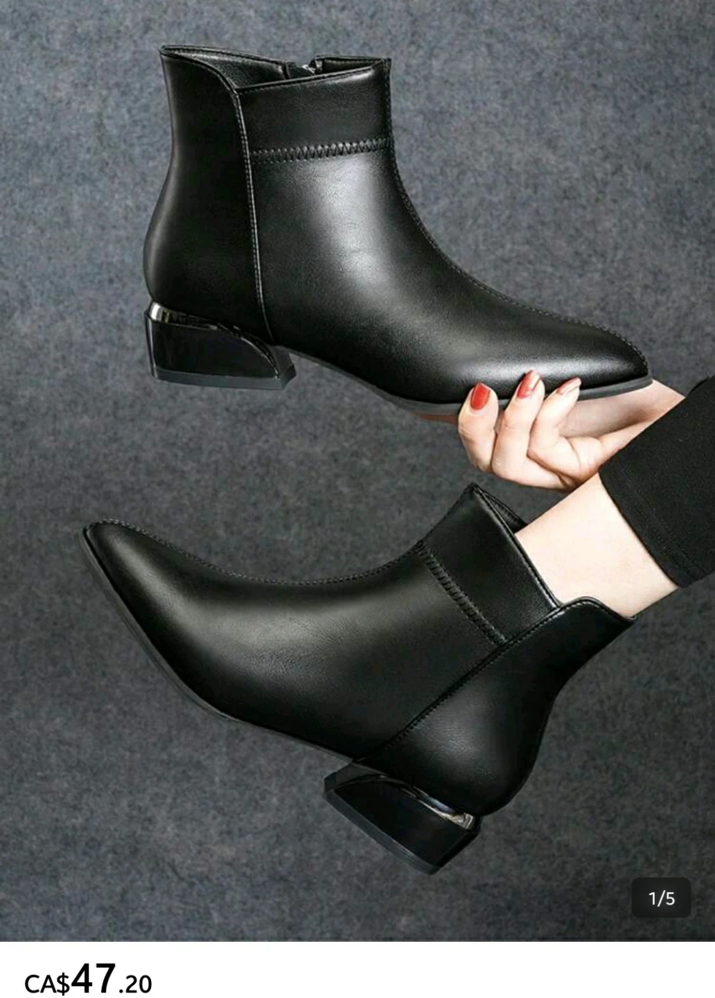 🧡 Black Boots with side Zippers - photo 4