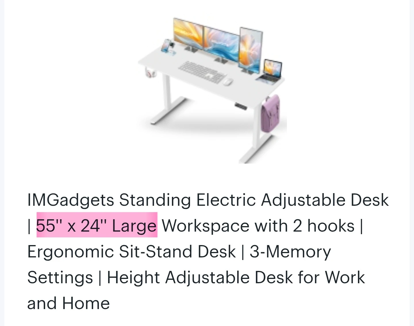 IMGadgets Electric Standing Desk 55" x 24" - photo 2