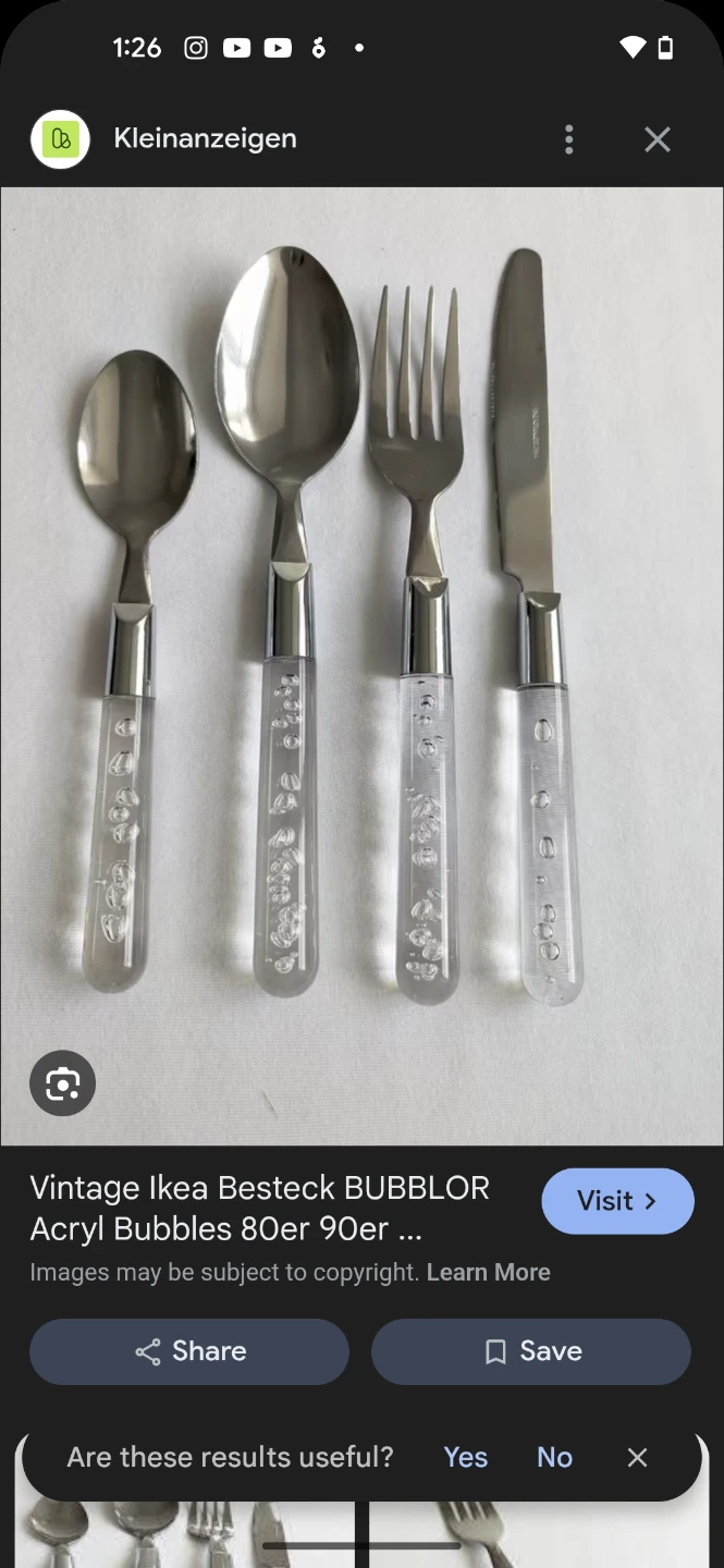 Ikea BUBLOR Acrylic Bubble Cutlery Set
